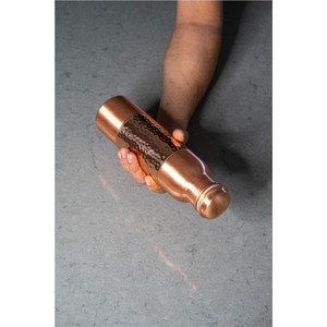 Pure Copper Water <b>Bottle</b> 100% Leak Proof Ayurvedic Health Benefits Copper Vessel Lacquer Finish Engraved Design Copper <b>Flask</b> 1L - Product Image 4