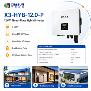 Onduleur solaire hybride monophasé <span class=keywords><strong>SolaX</strong></span> <span class=keywords><strong>12kW</strong></span> X3-HYB G4 PRO 3 MPPT 20A 200% surdimensionnement 200% EPS IP66 Commercial AC - Product Image 1