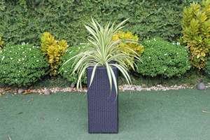 Outdoor Tall <b>Planter</b> with 3 Inner Pots Wicker Flower <b>Box</b> for Patio Use - Product Image 4