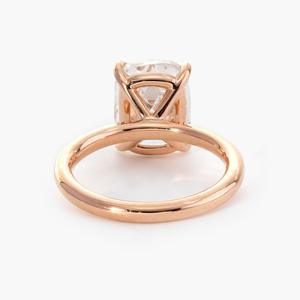 wholesale 3.5ct <b>Old</b> Mine Cut Lab Diamond Solitaire Ring in 18k Rose Gold Ring for Women Luxury <b>Cushion</b> Solitaire Engagement Ring - Product Image 5