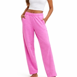Pantalon de survêtement décontracté pour femme, coupe droite, taille élastique, respirant, séchage rapide, style vintage d'été - Product Image 1