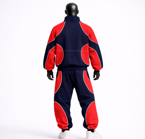 Customized Men's Hooded <b>Knitted</b> Digital Printed Tracksuit Polyester/Cotton Solid Color Heavyweight 300g Breathable Casual <b>Sets</b> - Product Image 3