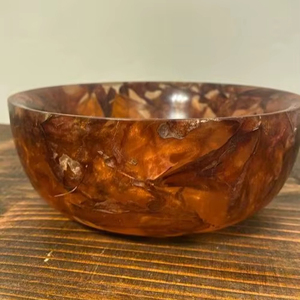 Handmade epoxy resin <b>decorative</b> fruit bowl glossy finish modern design <b>kitchen</b> decor centerpiece unique gift <b>item</b> - Product Image 1