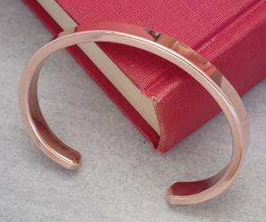 Bracelet manchette biseauté en cuivre pur fait main, en métal massif, bijou de guérison pour hommes et femmes, OEM - Product Image 4