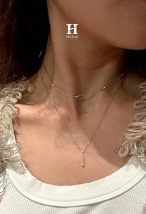 สร้อยคอทองคำ 18K ประดับเพชรหลายเม็ด สร้อยคอเพชรแบบคลัสเตอร์ เพชรเพาะเลี้ยงในห้องปฏิบัติการ เงินแท้ 925 ประดับเพชรเม็ดเล็กๆ แบบลอยตัว - Product Image 4