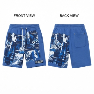 <b>Women</b> Blue Canvas <b>Shorts</b> 320 GSM Premium Cotton Solid Casual Breathable Quick Dry Eco-Friendly Mid Waist Custom Screen Print - Product Image 1