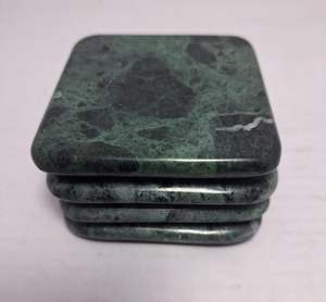 Sous-verres en marbre vert pour tasses à thé et verres à eau (taille - 3,5 x 3,5 pouces) - Product Image 4