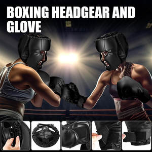 Set de 7 Piezas de Equipo de Entrenamiento de Boxeo que Incluye Protector de Cabeza, Guantes, Vendas para Manos, Protectores Bucales, Protectores de Espinillas, Protector Nasal y Bolsas de Almacenamiento - Product Image 3