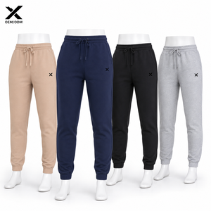 Pantalones Deportivos Personalizados para Mujer, Ajustados, de Invierno, con Frente Plano, de Felpa Francesa, OEM ODM, Mezcla de Algodón, Pantalones Deportivos Casuales para Fitness - Product Image 1