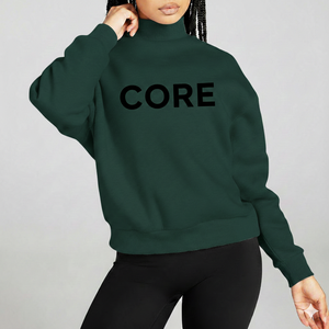 Women's Long Sleeve Fleece Mockneck Winter Casual Pullover-Polyester/Cotton <b>Blend</b> Quick Dry Breathable Anti-Wrinkle Front - Product Image 5