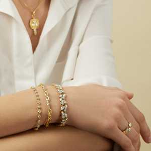 Pulsera de cadena de eslabones tipo clip con diamantes de laboratorio personalizados, oro macizo de 10K, 14K, 18K, minimalista, 6.5 pulgadas, para uso diario, fabricación de joyería - Product Image 4