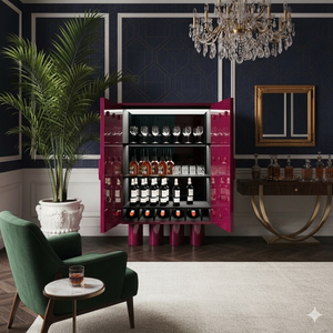 Vigna Designer <b>Bar</b> Cabinet by Argmac – Modern Luxury with Custom Finish & Steel Details - Product Image 2