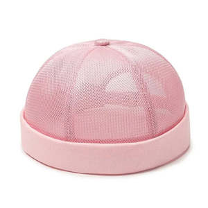 Customizable Polyester Mesh Outdoor Adjustable Docker Beanie Six Panel <b>Brimless</b> Sailor <b>Cap</b> Breathable Lightweight Folded Cuff - Product Image 2