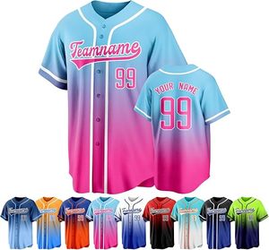 Maillot de baseball personnalisé à boutons fendus, imprimé numériquement, avec nom et numéro brodés, grande taille, unisexe, 100 % polyester - Product Image 4