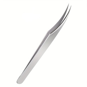 Pinzas para Extensión de Pestañas con Punta Curva, Aplicador Profesional de Pestañas, Herramienta de Aislamiento de Maquillaje de Acero Inoxidable - Product Image 1