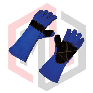 Guantes de Soldadura Azules de Cuero de Grano Completo, Guantes MIG TIG Premium Resistentes a Desgarros, Sin Silicona, Sin Polvo, de Alta Calidad y Seguridad - Product Image 3