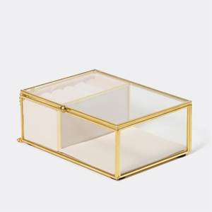 Boîte de rangement en verre personnalisée avec cadre métallique pour organiser et ranger les bijoux - Product Image 3