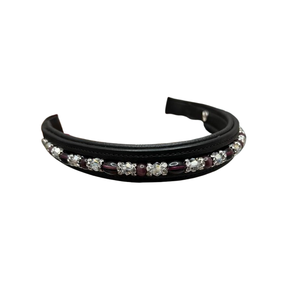 Fronture de cheval en cuir anglais de qualité supérieure avec perles décoratives |   Grossiste et fabricant d'accessoires pour bridons d'équitation - Product Image 1