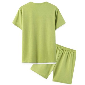 Ensemble T-shirt et short d'été pour homme avec logo personnalisé, vente en gros, survêtement court pour homme, ensemble T-shirt 100 % coton et short en maille, vêtements pour homme - Product Image 2