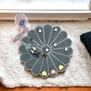 Intricate Floral Shape Table Accent <b>Beaded</b> <b>Placemats</b> for Wedding Parties Table Mat for Dining Table Decoration - Product Image 2