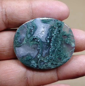 Piedra Preciosa de Ágata Musgosa Natural de Alta Calidad, Corte Ovalado, Pulida, Verde, de 10mm-50mm, Piedra Suelta para Joyería, Meditación y Decoración - Product Image 3