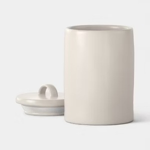 Minimalist Ceramic Pantry Canister Loop Handle Lid Airtight <b>Storage</b> Jar Modern <b>Kitchen</b> Organizer Elegant Counter Essential - Product Image 3