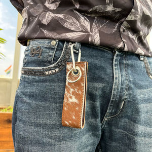 Nuevo 2025 promocional al por mayor mosquetón de cuero de vaca Clips cordón colgador llavero de cuero genuino con hebilla anillo llaveros - Product Image 4