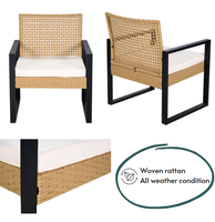 Ensemble de meubles d'extérieur en rotin moderne 4 pièces, couleur personnalisée, design pliable - Marque BeNK pour cuisine, jardin, salle à manger, salon