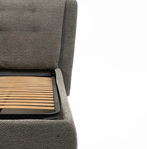 Modern Upholstered Fabric Wood <b>Bed</b> Frame <b>King</b> <b>Size</b> with Hydraulic Storage Soft <b>Bed</b> Mango Wood Quilted <b>Headboard</b> and Footboard - Product Image 4