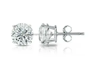 ต่างหูมอสซาไนต์ทรงหยดน้ำ 2 กะรัต สำหรับผู้หญิง ชุบทอง 14K เงินแท้ 925 ทรงกลมเจียระไนแบบวินเทจ เหมาะสำหรับงานแต่งงาน - Product Image 4