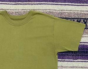 Camiseta de Manga Corta para Hombre, Cuello Redondo, Color Verde Oliva, Corte Regular, Color Sólido, Informal, Tejido de Punto, Algodón - Product Image 2