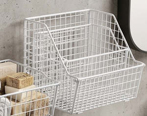 Premium White Metal <b>Wire</b> Storage <b>Basket</b> Rectangle <b>Hanging</b> Design For Multi-Purpose Neatening And Organization - Product Image 5