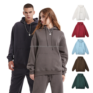 Sudaderas unisex de gran tamaño de algodón con logotipo personalizado de lana pesada en blanco liso de alta calidad OEM sudaderas con capucha lisas para hombre - Product Image 1