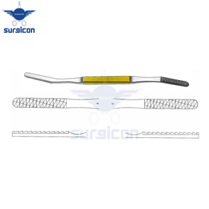 Râpes nasales Fomon 20,5 cm / 8 pouces, angulaires avec inserts en carbure de tungstène TC 40 x 7 mm Fig. 3/4 pour une mise en forme précise des os nasaux - Product Image 2