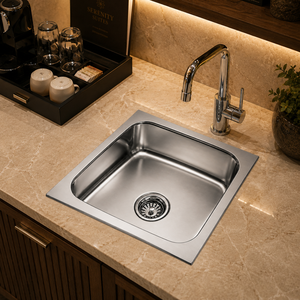 Stainless Steel Undermount 304 Grade Single Bowl <b>Kitchen</b> <b>Sink</b> Brushed Finish Square Minimalist - Product Image 5