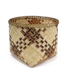 Premium Quality Round Woven <b>Bamboo</b> <b>Basket</b> Traditional Craftsmanship Storage Organizer for Kitchen Countertop and Living Room - Product Image 2