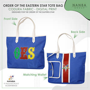 Sac fourre-tout bleu OES en Codura Poly-Vinyl, unisexe, écologique, sac à bandoulière avec fermeture éclair, portefeuille assorti |   Matériau imperméable, emblème OES - Product Image 2