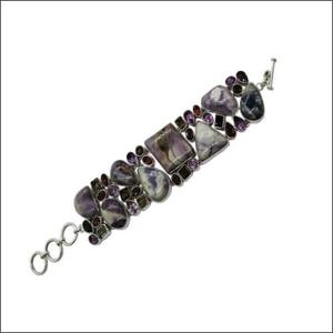 Fabuleux bracelet en argent 925 avec bracelet en pierres précieuses à la mode réglable multi-pierres Adorable bijoux impressionnants - Product Image 1