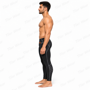 <b>Men</b> Compression Tights Polyester Spandex 220 GSM High Stretch <b>Gym</b> Running Training <b>Leggings</b> OEM Private Label Factory - Product Image 2