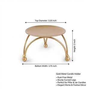 Trípode contemporáneo de latón cálido para velas de pilar, con bandeja ancha y plana para recoger cera y patas arqueadas hacia afuera, para repisas. - Product Image 2