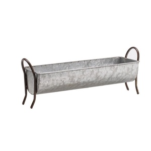 Jardinera de Metal Galvanizado de Estilo Real, Forma Rectangular, para Hogar y Jardín, Macetas y Jardineras Decorativas - Product Image 1