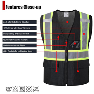 Chaleco de seguridad fluorescente transpirable de poliéster para construcción, incluye servicio profesional y precio directo de fábrica. - Product Image 3