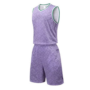 Uniforme de basket-ball de haute qualité en taille plus avec nom d'équipe personnalisé, ensemble maillot sans manches et short respirant pour le sport - Product Image 1