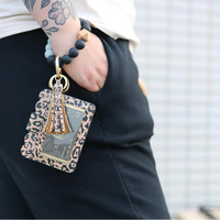 Portefeuille-bracelet élégant et accrocheur en silicone personnalisé avec porte-cartes en cuir et porte-clés pour femme