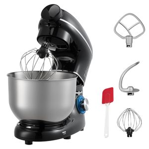 Robot pâtissier multifonctionnel 3-en-1 avec bol en acier inoxydable 6QT, 660W, 6 vitesses, tête inclinable, crochet pétrisseur et fouet métallique - Product Image 1