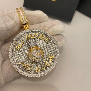 VVS Moissanite S925 <b>Silver</b> IGI Certified Diamond Pendants & <b>Charms</b> Iced Out Hip hop Gold Plated Diamond Money Bag Pendant - Product Image 5