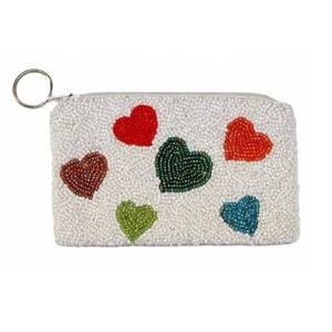 Monedero Pequeño con Cuentas y Estampado de Corazón Rojo, Bolsa Ecológica para Guardar Monedas, Bolsa Multiusos con Cierre Superior para Mujer - Product Image 3