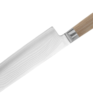 Couteau Nakiri de 6,5 pouces en acier Damas, lame à légumes avec manche en bois Pakka blond pour trancher, hacher et préparer les aliments - Product Image 4