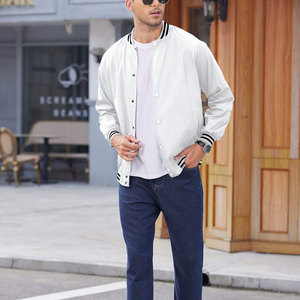 Veste varsity homme avec impression de logo personnalisée, style streetwear, col montant, taille adulte, nouvelle arrivée. - Product Image 3