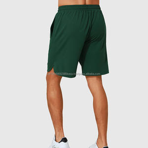 Custom Logo <b>Men's</b> Mid Gym Fitness <b>Shorts</b> Solid <b>Green</b> Basketball Quick Dry Breathable Baggy Casual Style High Street Pattern - Product Image 3